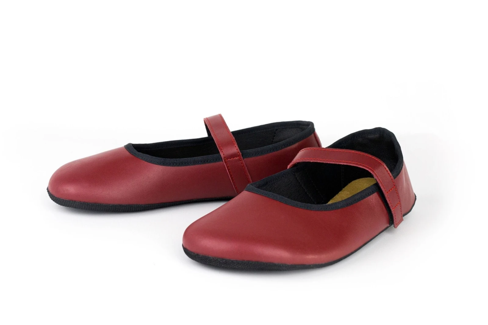 Балетки Ahinsa Ananda Ballet с ремешком Barefoot — бордовый, фото 2